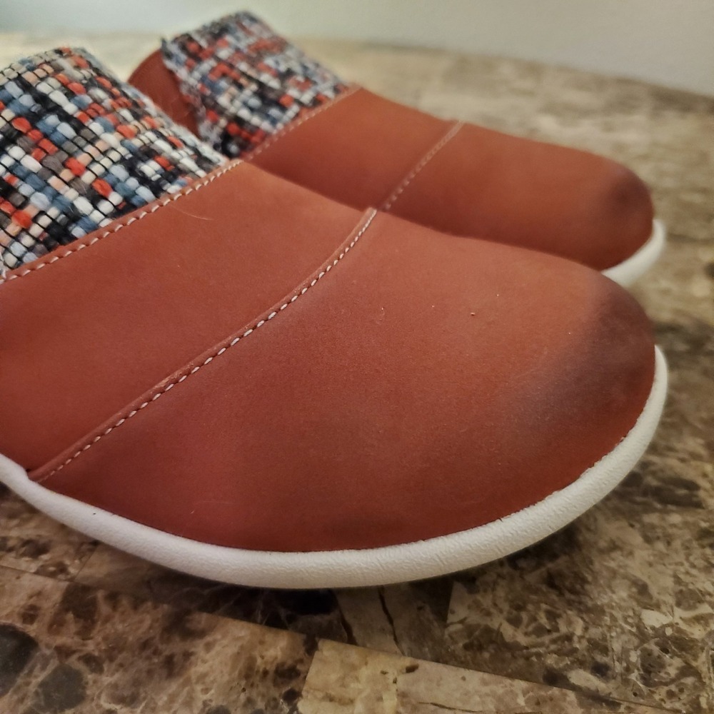 Spenco sz 7.5B Nubuck Leather Orthotic Slip On Siesta Mules Comfort Casual - Picture 3 of 15